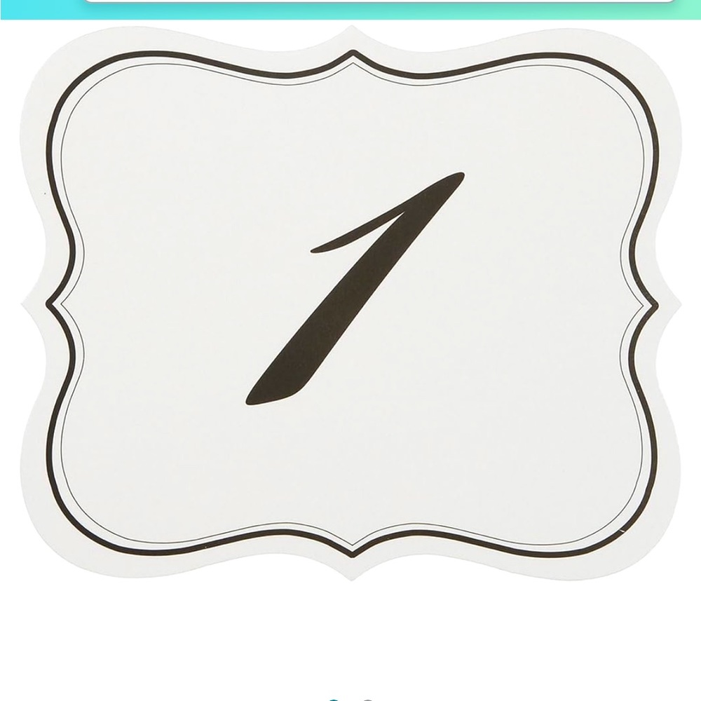 David Dutera Reception Table Numbers - Picture 1 of 3